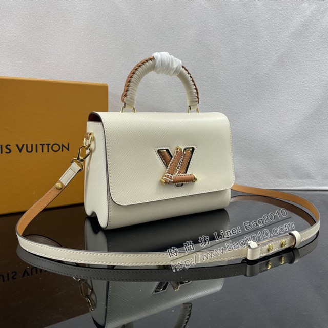 Lv路易威登2023專櫃新款Twist中號手袋 LV編織皮革手柄手提肩背女包 M22229 M22236 ydh5171
